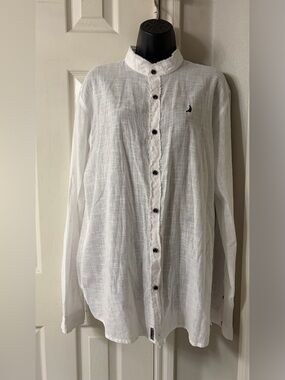 Blanc Du Nil France Resort Wear Men’s Button Up Shirt 100%Cotton Size Large